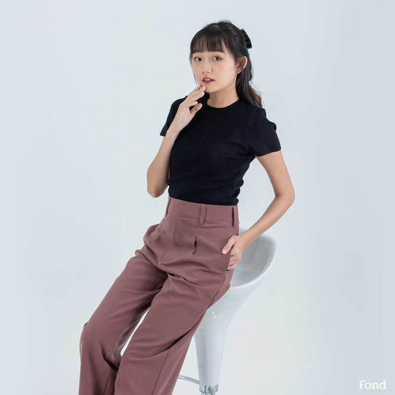 ❤ Fond - เสื้อยืด ผ้าไหมพรม สีขาว สีดำ เนื้อผ้านุ่ม ยืด