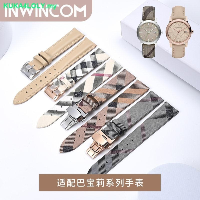 สายนาฬิกาข้อมือหนังแท้ ลายสก๊อต สําหรับ BURBERRY BU1938 0228