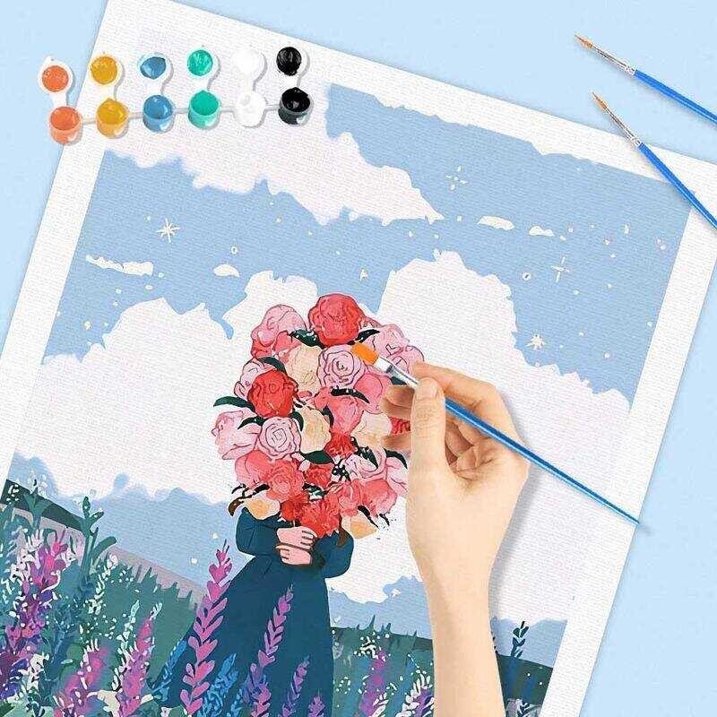 Abstract SDOYUNO Painting By Numbers Handmade Canvas Painting Scenery Interior Paintings Living Roo 