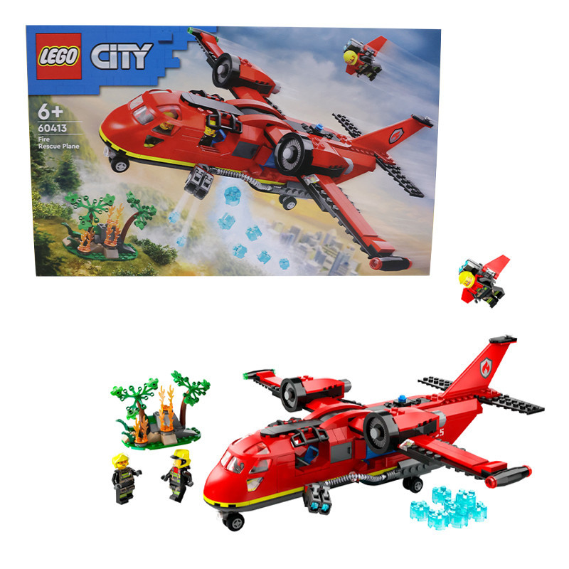 LEGO 60413 City Fire Rescue Plane Toy for Kids and Fans of Firefighter Toys