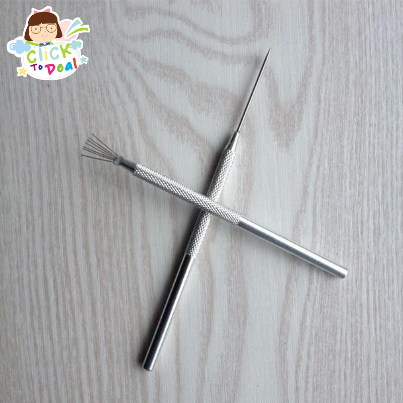 7 Pin Feather Wire Texture Pro เข็มเครื่องปั้นดินเผา Clay Texture แปรงเครื่องมือ Air Dry Clay 超土