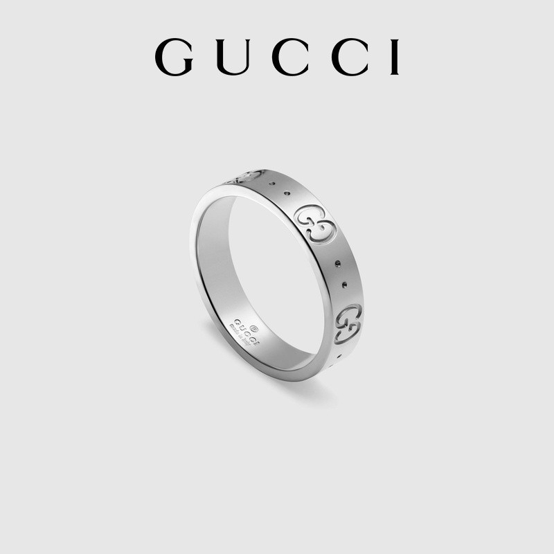 พร้อมส่ง [พร้อมกล่อง] GUCCI GUCCI แหวนทอง 18K ของขวัญคู่รัก สําหรับผู้หญิง และผู้ชาย