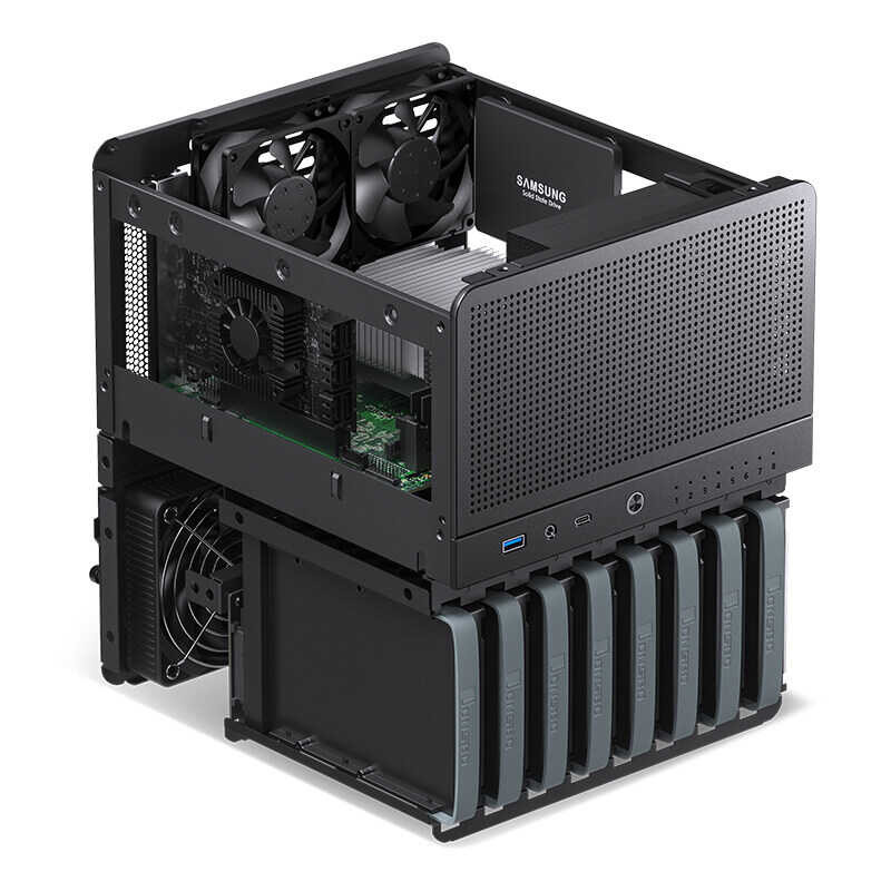 ITX Jonsbo N3 Mini Case All-In-One Aluminum NAS Office Small Chassis 8 Hard Disk Location Two 100mm