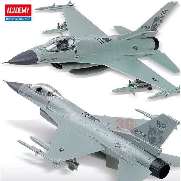 ประกอบเครื่องบิน 12541 อเมริกันเครื่องบินรบ F-16C กาวฟรีรุ่นสี 1/72