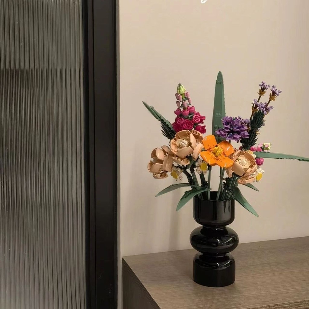 ใช้งานร่วมกับ Lego Bouquet Orchid Girl Series ดอกไม้ที่เก็บรักษาไว้พลาสติกประกอบของเล่น Rose ดอกไม้