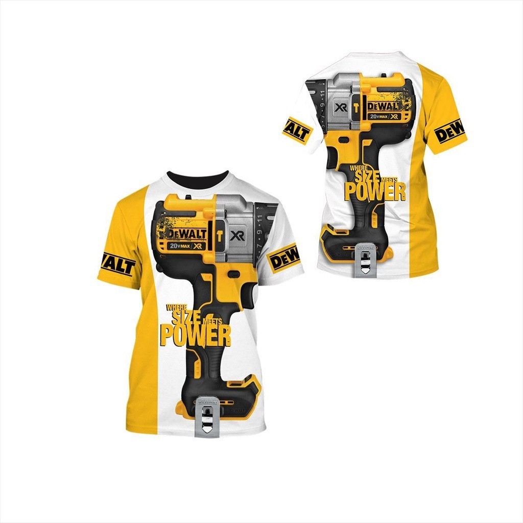 Dewalt 3D พิมพ ์ เสื ้ อยืดลําลองกีฬาเสื ้ อยืดผู ้ ชายผู ้ หญิง