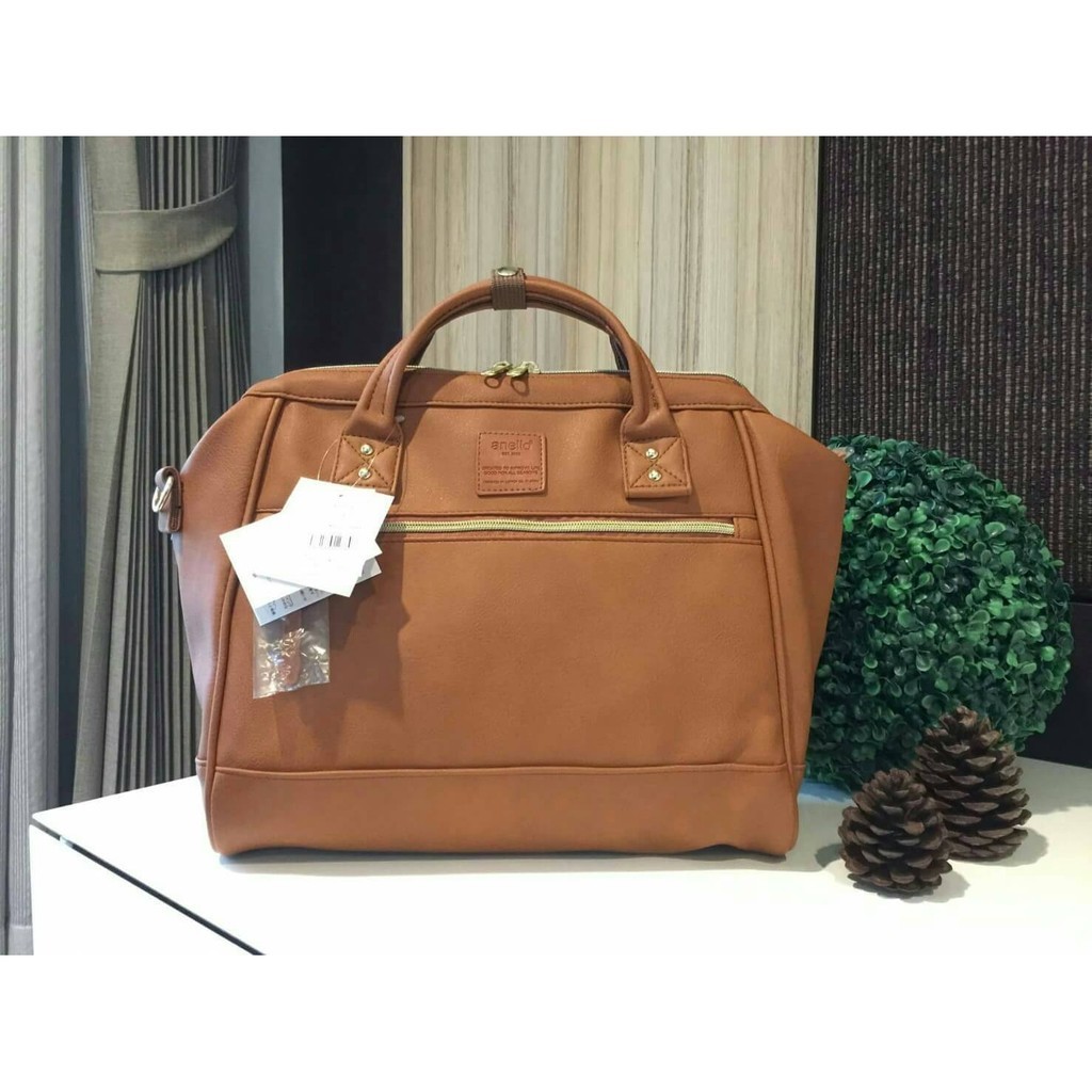 ♞,♘กระเป๋าสะพาย Anello 2 Way Leather Boston bag (Size L)