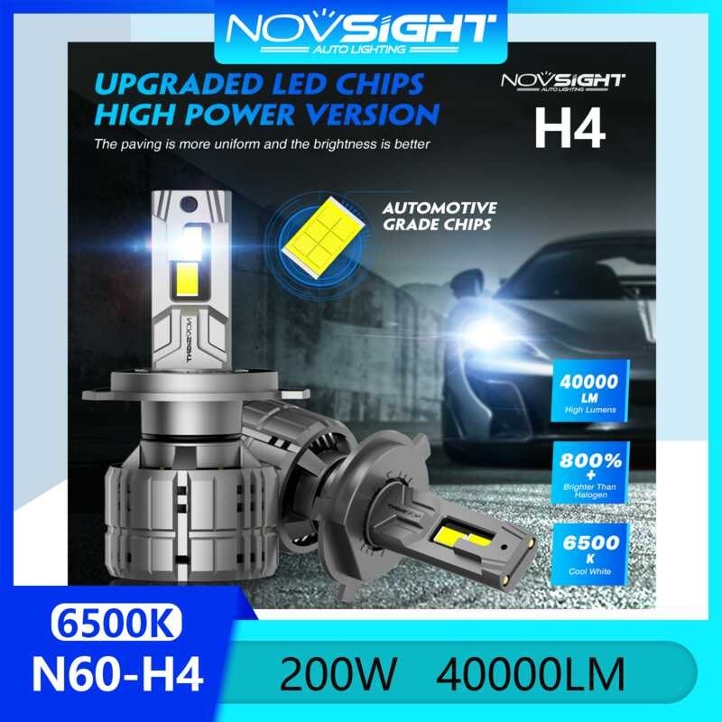 ❤ ❤ Novsight N60 6500K ไฟ Super Bright 9003 Hb2 H4 ชุดหลอดไฟหน้า LED ไฟตัดห