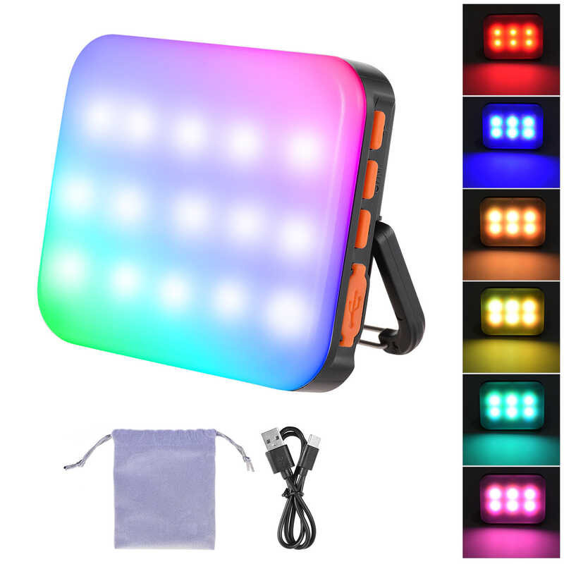ไฟเติม Andoer RGB LED Ly-01สีดำ,ไฟวิดีโอสำหรับถ่ายภาพอเนกประ