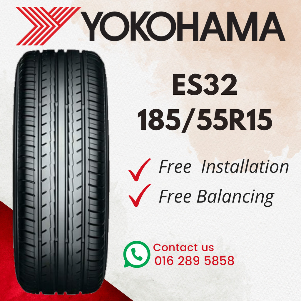 1855515 185 55 15 185/55R15 185-55-15 YOKOHAMA BLUEARTH ES32 รถ Tyre Tyre Tyre Tyre Tyre Tyre (ฟรี I