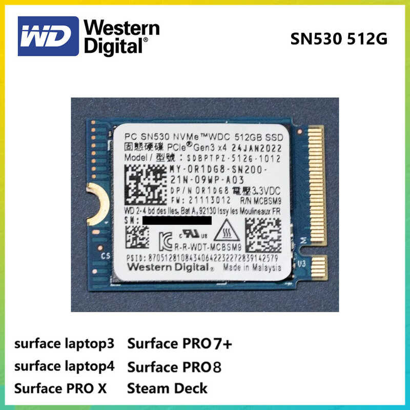 SN530 WD [เพื่อส่งพร้อม] PC 512G M.2 2230 NVMe เอสเอสดีของเครื่องพ