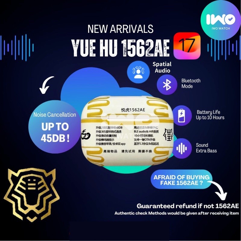 1562ae Tiger pro2 หูฟัง สําหรับ IOS 17