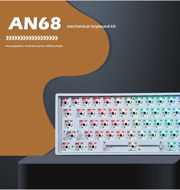 LY ชุดคีย์บอร์ดเชิงกลแบบมีสายและไร้สายบลูทู An68 ธ 5.0 Rgb