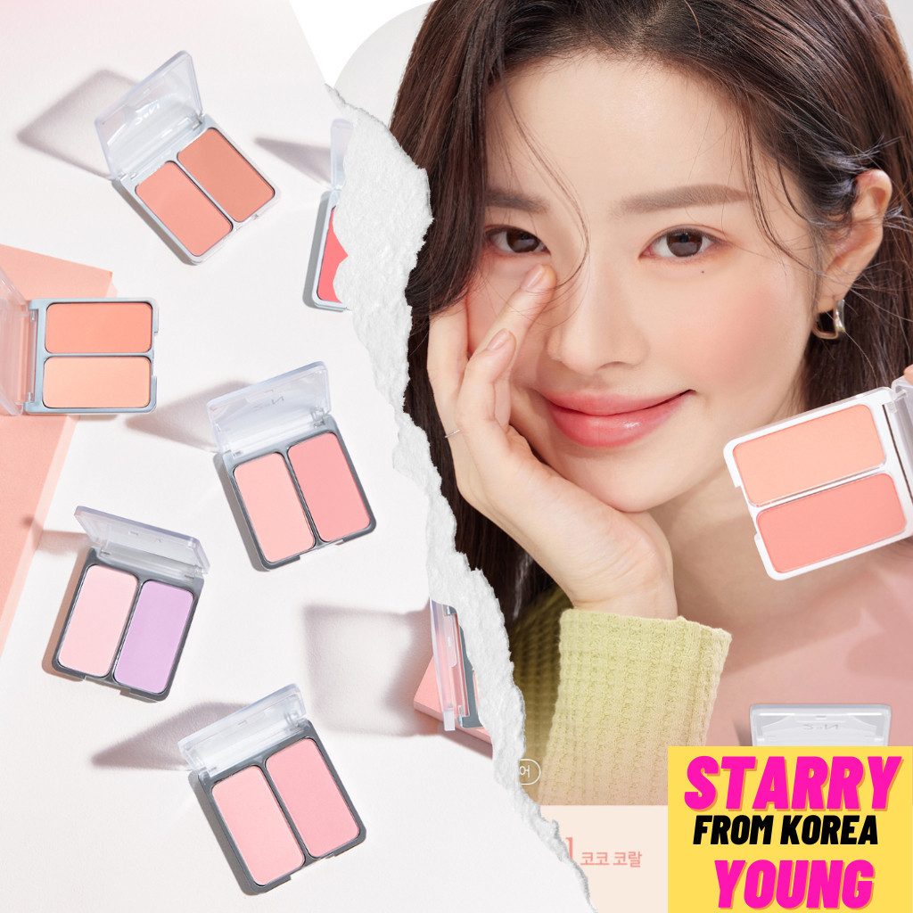 [2aN]Dual Cheek 9g/ Two-color blushed cheek palette บลัชออน 2 สี  พาเลทปัดแก้ม สองสี 9 กรัม