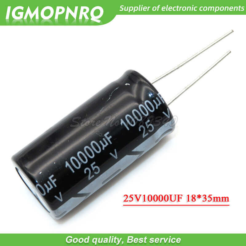 5ชิ้น25v10000uf 18*35มม. 10000Uf 25V 18*35ตัวเก็บประจุอลูมิเนียมอิเล็กโทรไลติก