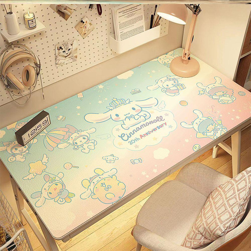 Sanrio Kuromi Cinnamoroll Kawaii อะนิเมะโต๊ะนักเรียนน่ารักการ์ตูน Hello Kitty การศึกษาผ้าปูโต๊ะคอมพิวเตอร์สําหรับเด็ก