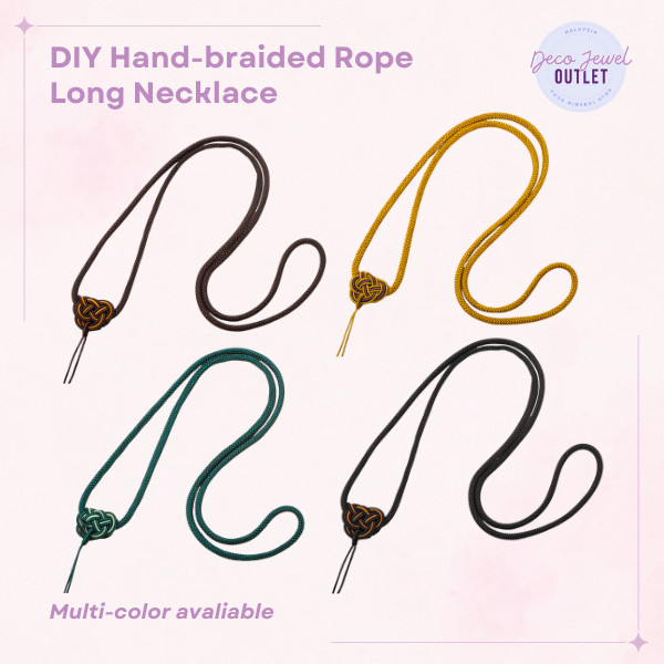 DIY สร้อยคอเชือกถักมือหลากสีทอมือปมจี้หยกเชือกสร้อยคอสตริงยาว DRC100005