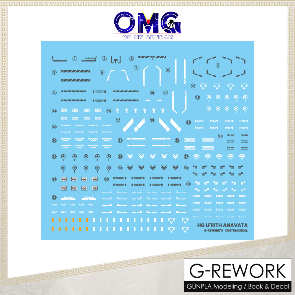 G-Rework HG Lfrith Anavata Water Decal CD-HL327 G Rework CDHL327 Lfrith Anavata Decals สติกเกอร์ Pla