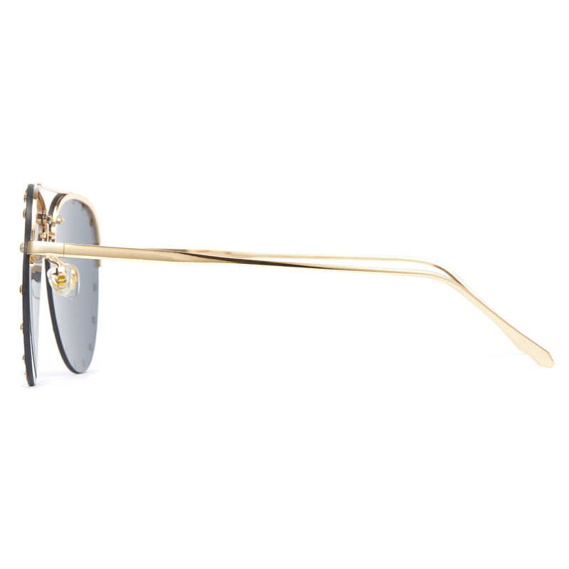 ❤ Cyxus Frameless แว่นกันแดดสำหรับผู้หญิงผู้ชายพังค์ Rivet แฟ