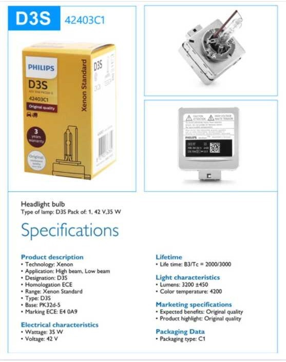 ❤ Standard D1s D2s D2r D3s D4s 35W Original Xenon HID Headlight Car Bulb Auto Lamp ECE OEM Qualit