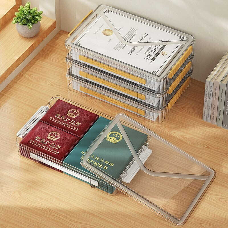 File A4 Box Portable Project Case With Handle Clear File Box Magazine Protector File Holder Board G