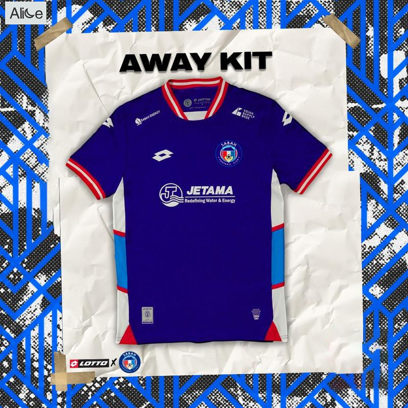 LOTTO Sabah FC 24, BLUE PLAYER ISSUE (AWAY)เสื้อ sabah fc 2024