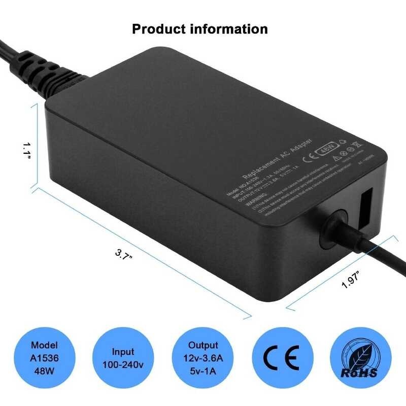 15V Hexna 65W 4A AC power Adapter surface pro charger for Microsoft Book 4 5 6 7 Pro X Go Surface L