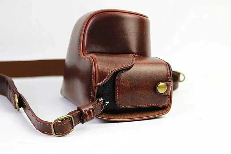 ❤️ รุ่นหรูหรา Full Body PU กระเป๋ากล้องหนังสําหรับ Sony A6300 A6400 A6000 A6100 16-50 มม.เลนส์แ