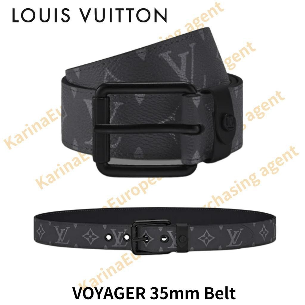 ♞,♘LV Louis Vuitton  Classic models VOYAGER 35mm Belt men's cowhide belt