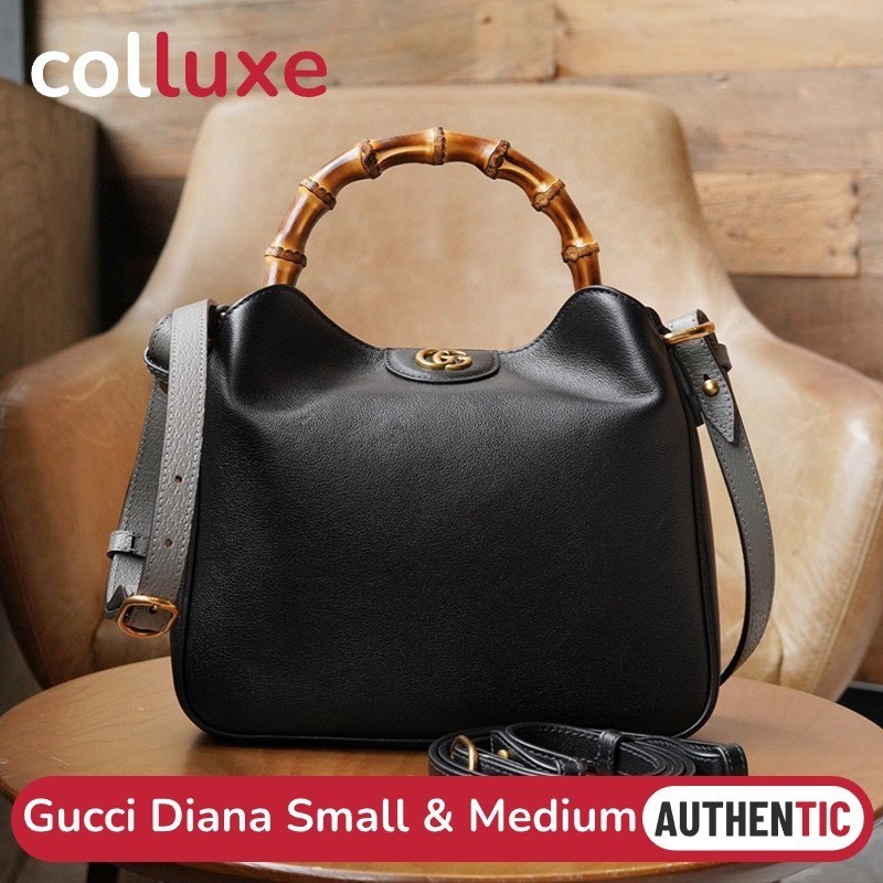 ♞,♘,♙ของแท้กุชชี่ Gucci Diana Small Bamboo Shoulder Bag &amp; Medium Size กระเป๋าสะพายสตรี