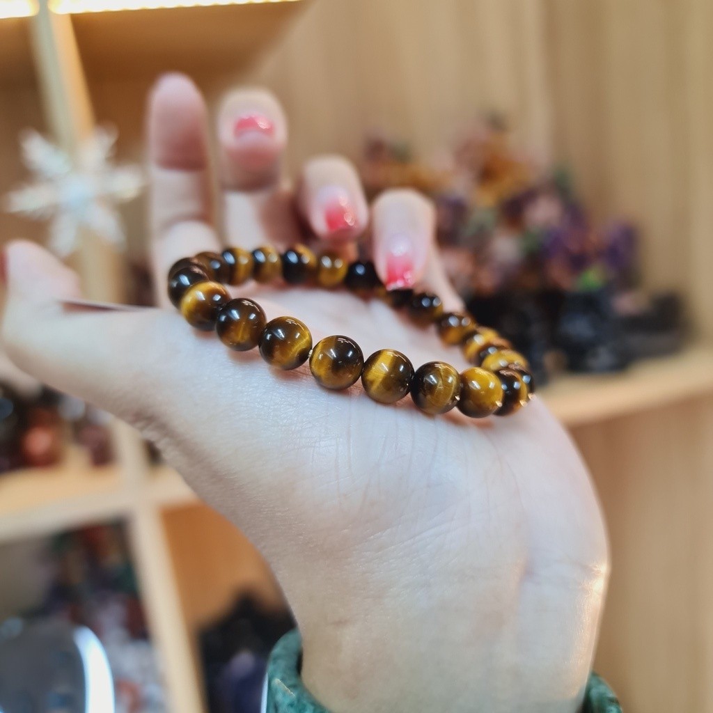 Tiger 's Eye Type 1 Tiger Eye Chain Bracelet For Destiny and Earth - พร ้ อมกล ่ องแหวน