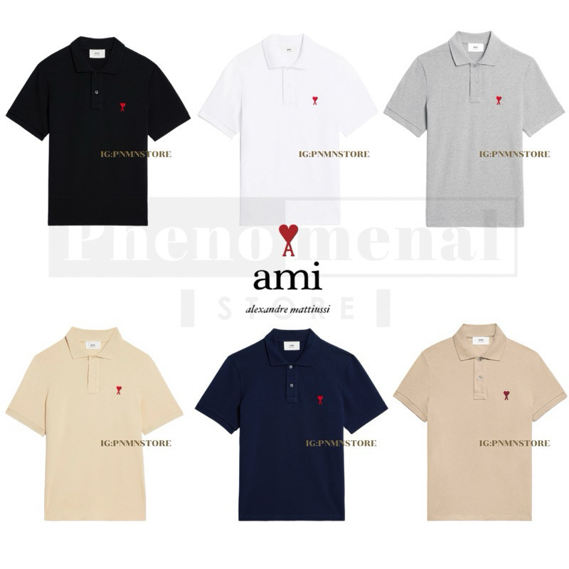 ♞เสื้อโปโล AMI Paris Ami de Coeur Polo shirt ของแท้ พร้อมส่ง KDI