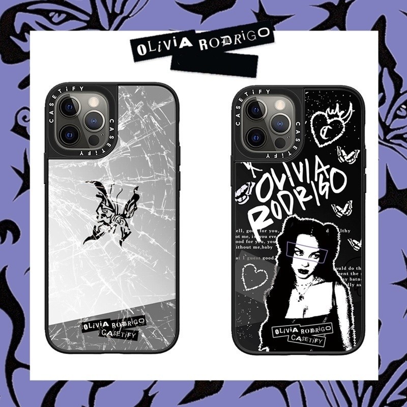 Casetify Olivia Rodrigo ผีเสื้อชุบกระจกสําหรับ IPhone 7 8 Plus X XS XR 11 12 13 Mini Pro Max SE 2020