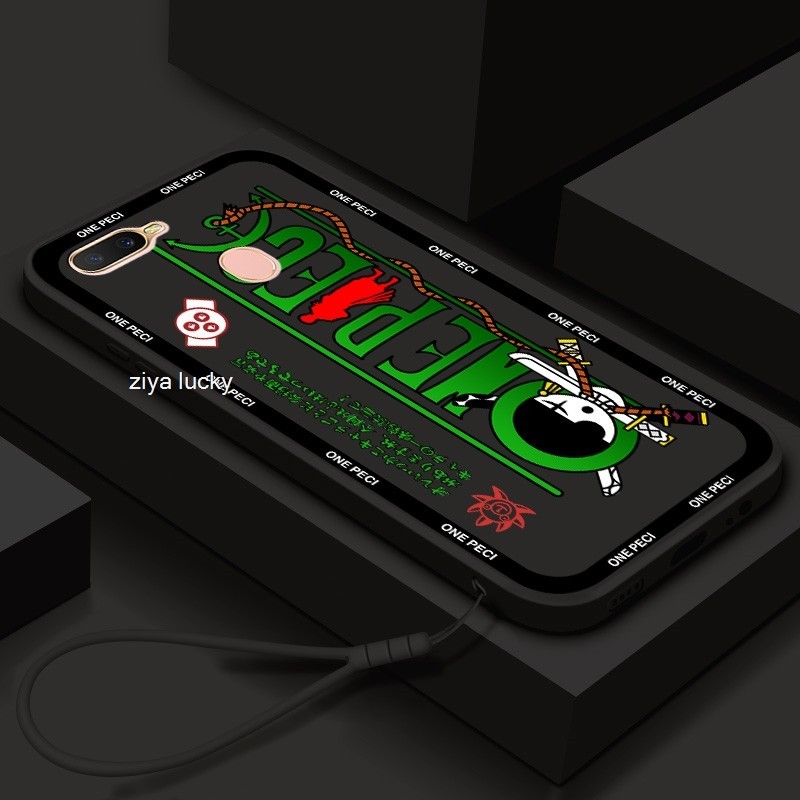 ปลอก OPPO A7 A72 A74 A76 A78 4G A78 5G A7X AX5 อะนิเมะ One Piece LOGO เคสโทรศัพท์: กันกระแทกตรงขอบ S