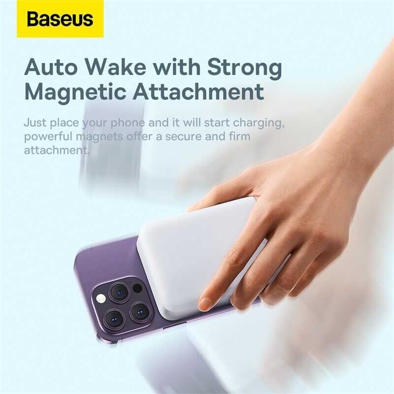 ❤ Baseus แบตสำรองแม่เหล็กแบตเตอร์รี่นอก20w 20000Mah แบตสำรอ