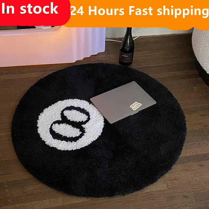 Quality Simulation Top Billiards 8 Ball Rug Round Tufting Soft Chair Pad Anti-slip Bath Floor Mat K