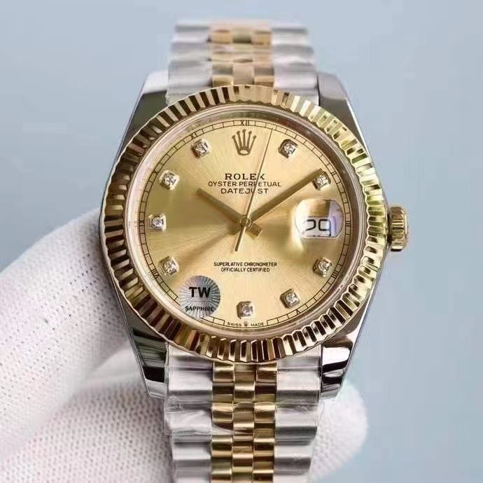 Rolex_datejust series นาฬิกาข้อมือควอตซ์แฟชั่น สายแสตนเลส ประดับเพชร สําหรับบุรุษ