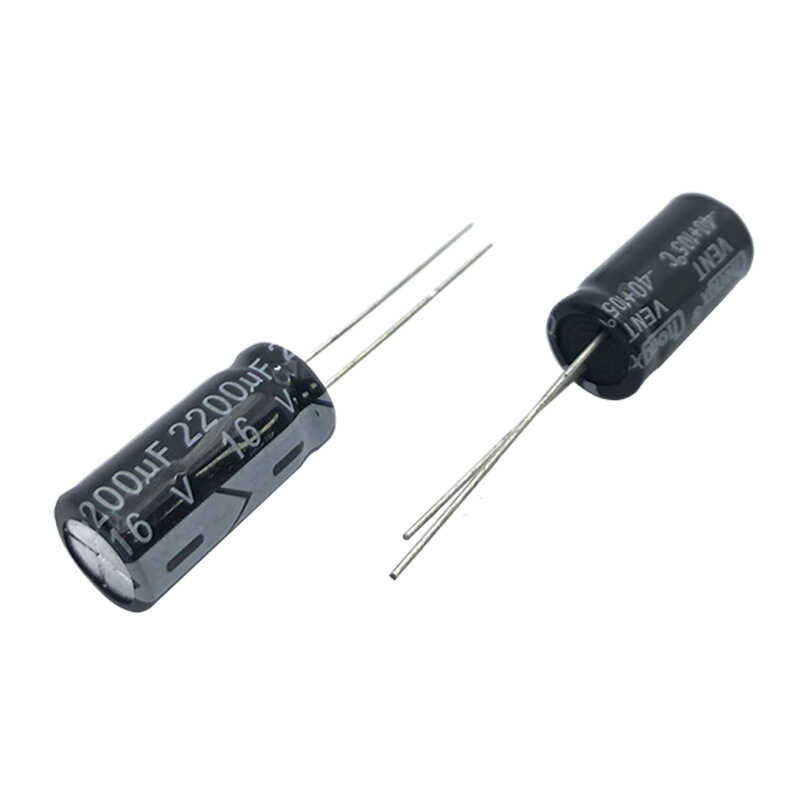 16V2200uf 10X20มม. ตัวเก็บประจุอลูมิเนียมอิเล็กโทรไลติก2200uf16v 16V 2200Uf 2200Mf 16V2200mf 2200Mf1