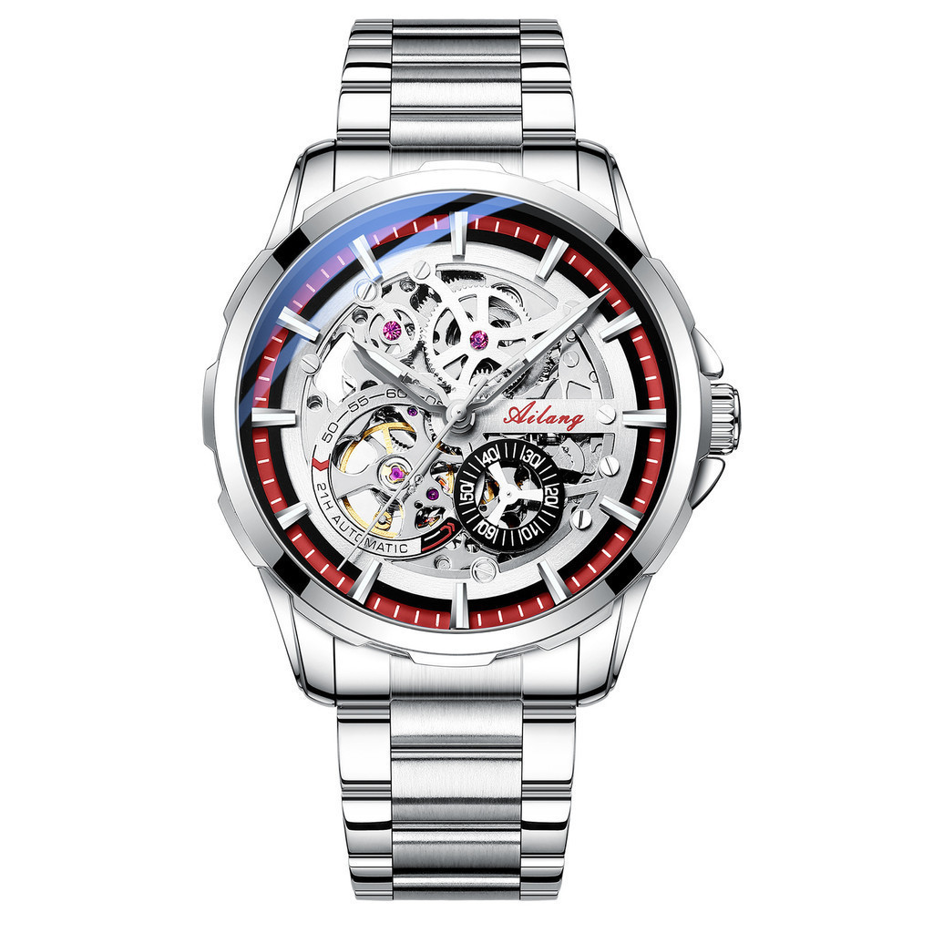 นาฬิกาข้อมืออัตโนมัติ Ailang 8650B แฟชั่นสําหรับผู้ชาย สายสแตนเลส สไตล์นักธุรกิจ