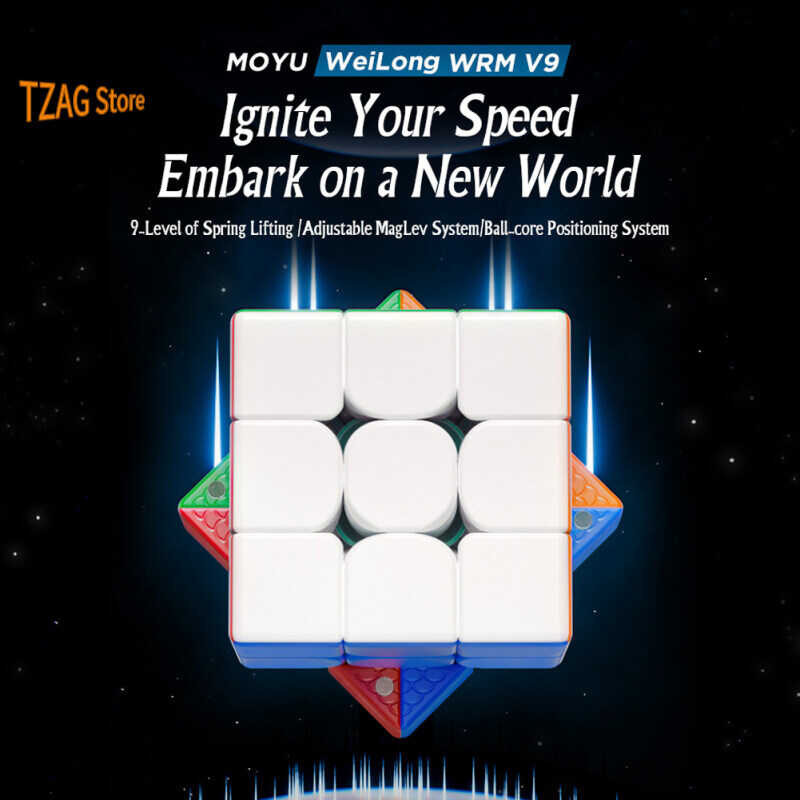 【Ready Stock】2023 Moyu Weilong Wrm V9 Ball-Core Uv 3X3 Magnetic Magic Speed Cube Moyu Weilong Wr