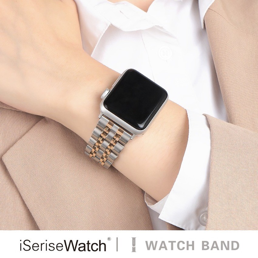 สายนาฬิกาข้อมือสเตนเลส โลหะ หรูหรา แบบเปลี่ยน สําหรับ Apple Watch Series 7 6 SE 5 4 3 2 1 iWatch 45
