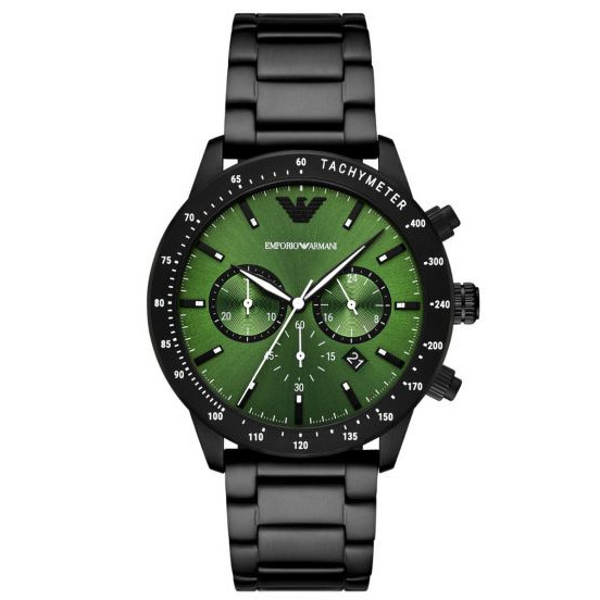 ♞Emporio Armani Mario AR11472 43mm Men's Chronograph Date Bracelet Strap Watch