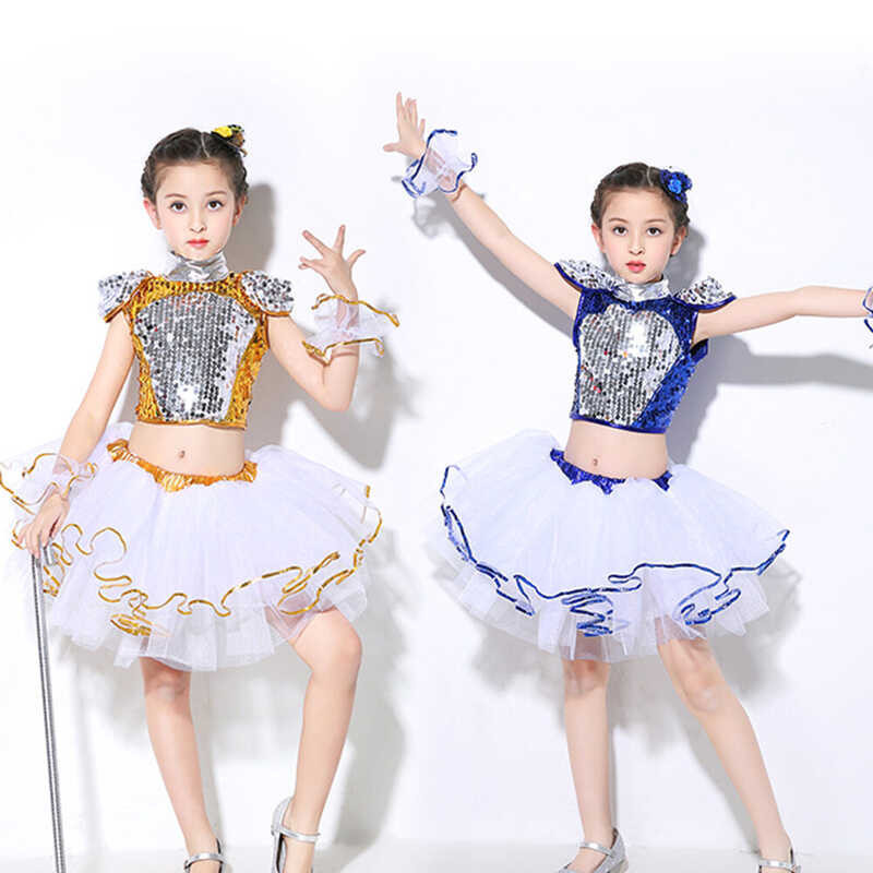 ❤ Lolanta Sequins Modern Street Costumes For Kids Boys Blue Yellow Hip-Hop Performance Outfit Gir