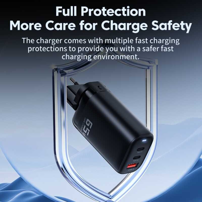 65W Toocki Gan Charger 3พอร์ต USB Type C Quick Charge QC 4.0 + PD 3.0 Fast Charger สำหรั harge Q