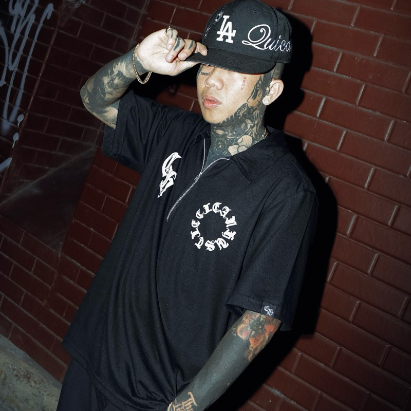 QUARTER ZIP POLO SHIRT BLACK