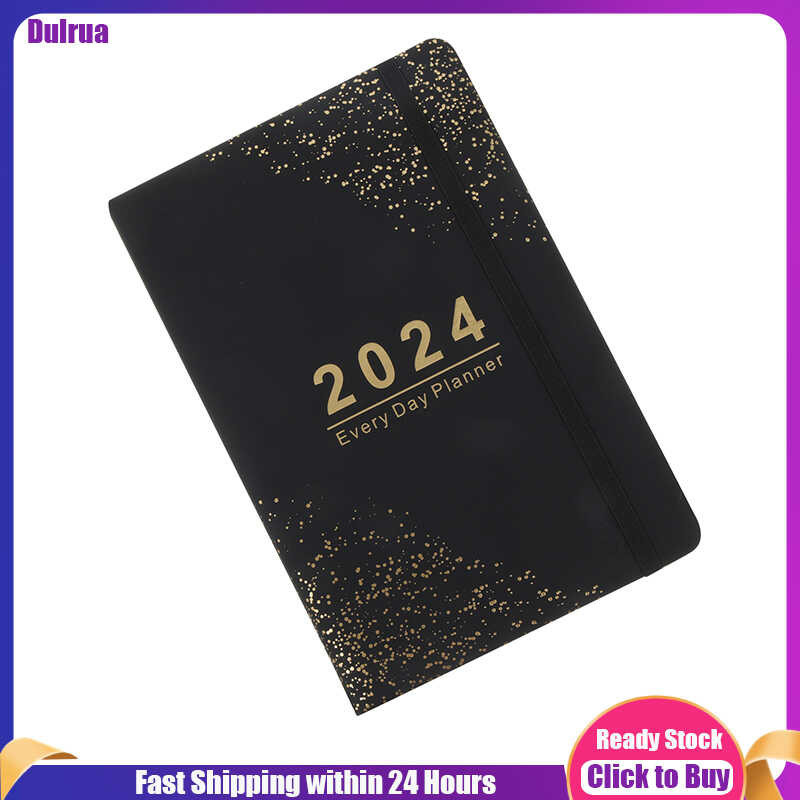 Dulrua [New] 2024 Schedule Planner English Daily Academic Planner Notebook Daily Planner Notepad S