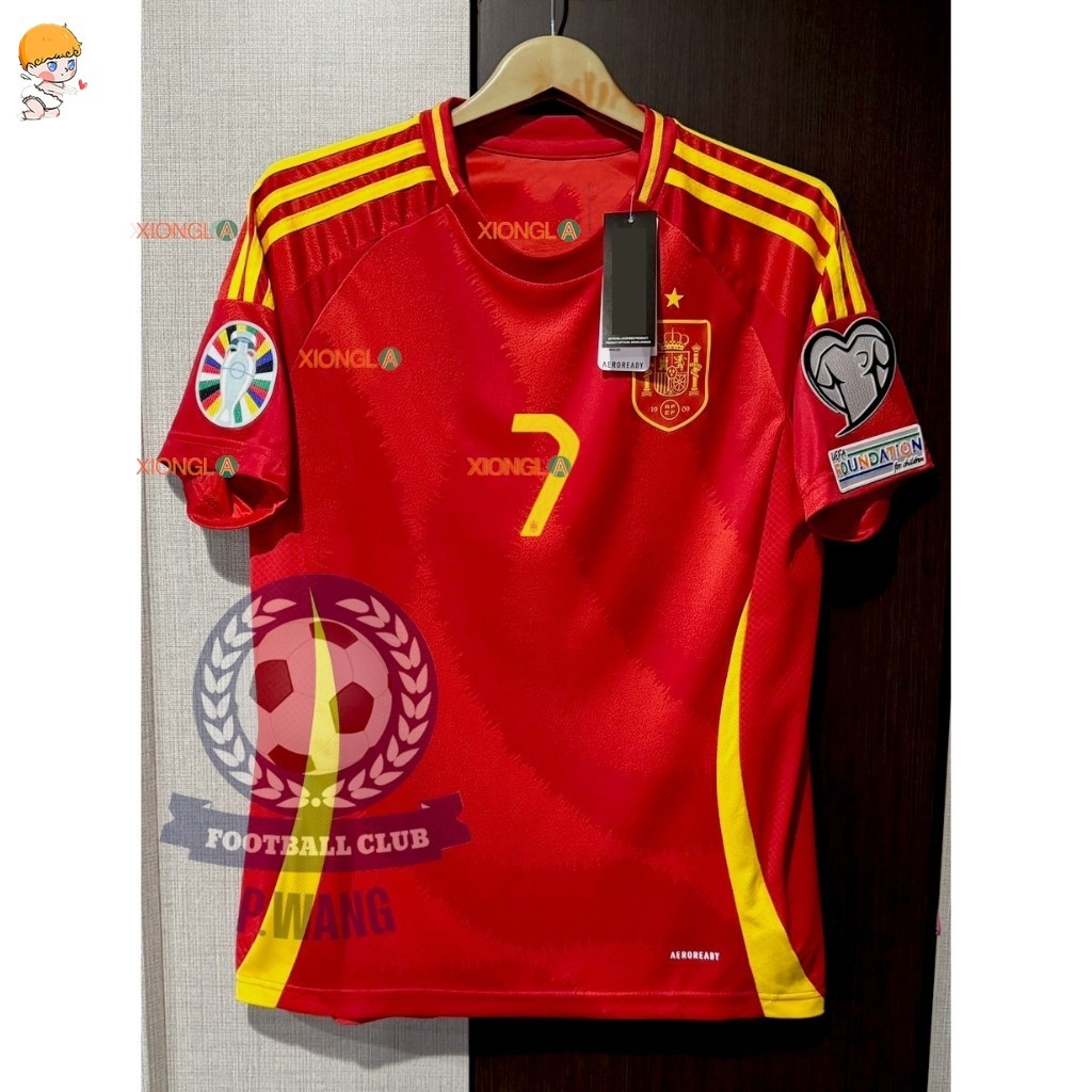 เสื้อฟุตบอลทีมชาติสเปนเหย้า ยูโร 2024 พร้อมชื่อนักเตะและตัวเลข