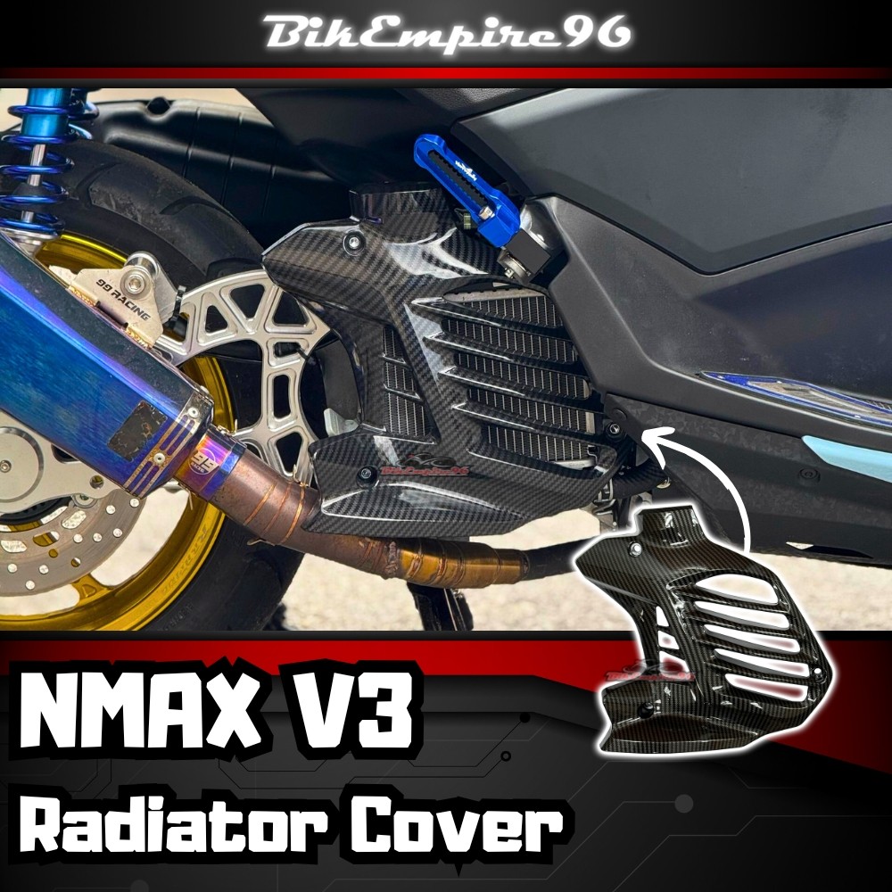 NMAX 155 V3 2025 ฝาครอบหม้อน้ําการออกแบบคาร์บอนการถ่ายโอนน้ําสําหรับ YAMAHA 155 2025