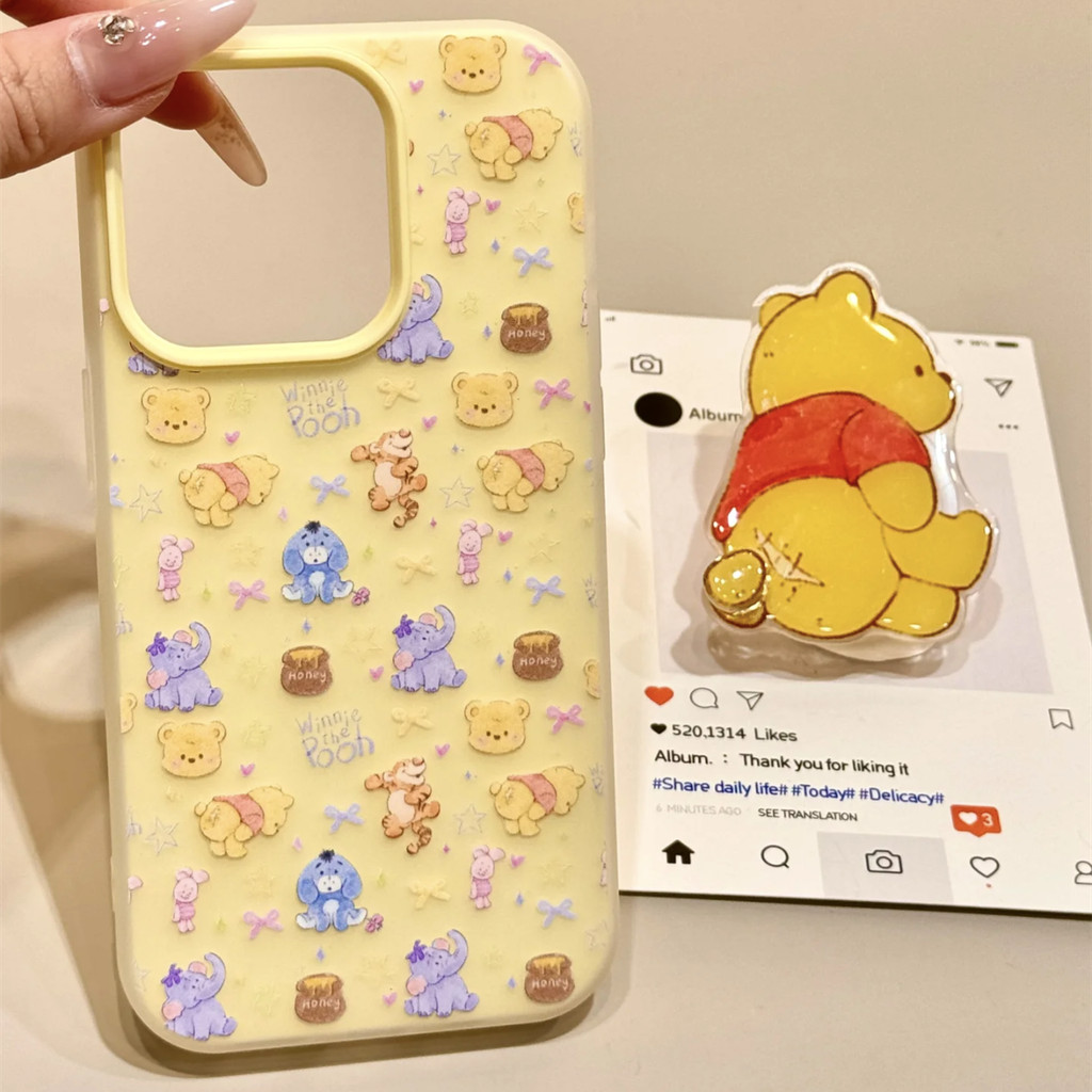เคสโทรศัพท์ Apple 16ProMAX พร้อมขาตั้ง iPhone15 เคสโทรศัพท์ทนสิ่งสกปรกกันกระแทก iPhone 14Pro/13 เคสนิ่มน่ารัก