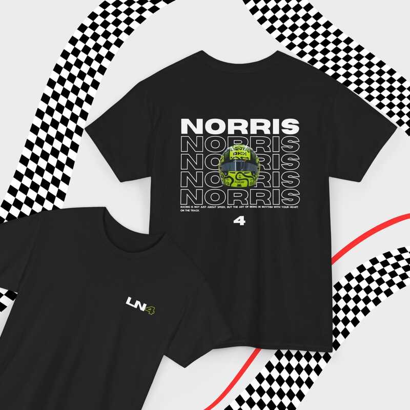 Lando Norris F1 เสื้อยืด Unisex LN4 F1 สองด้านเสื้อ Mclaren F1 Merch สูตร One Racing ทีมของขวัญแรงบั